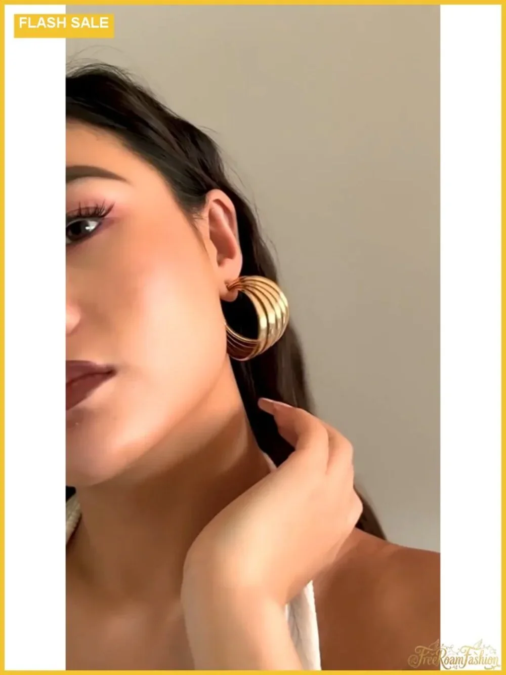 14K Gold Plated Chunky Statement Dangle Earrings
